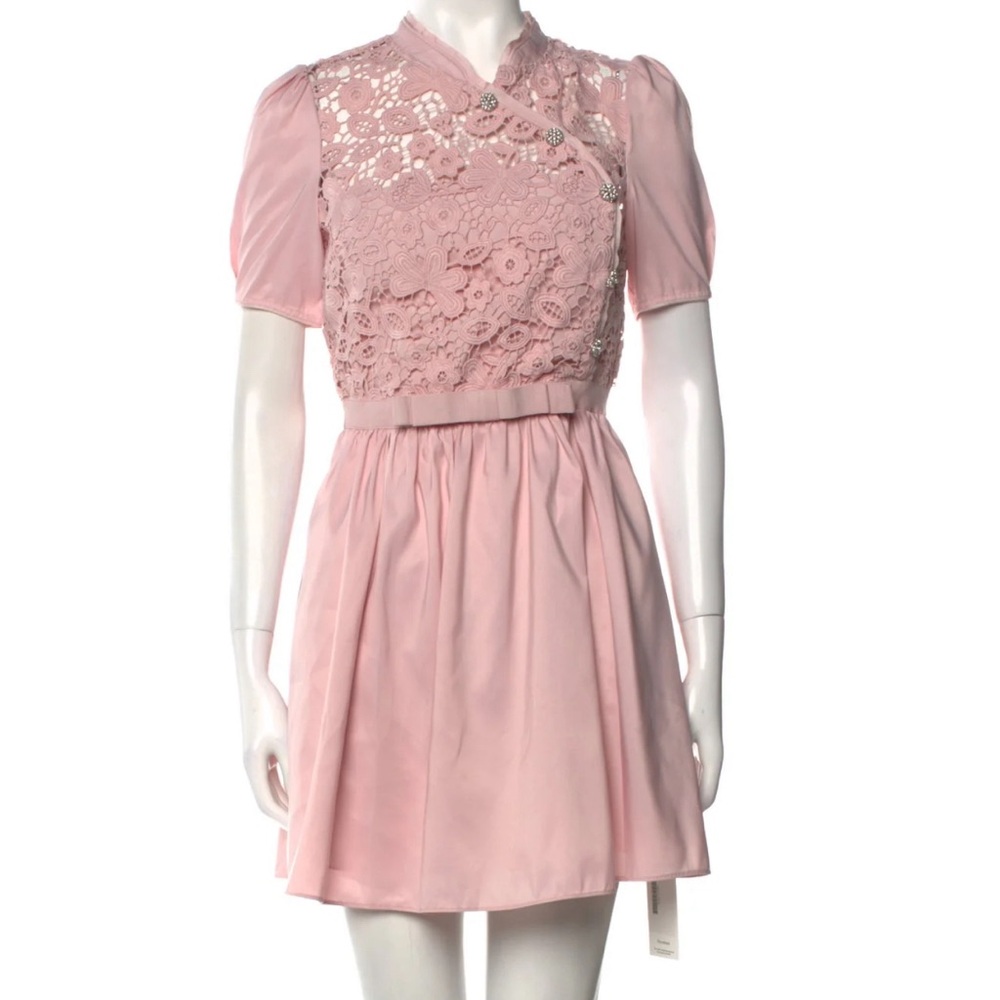 Self – portrait, pink mini dress
